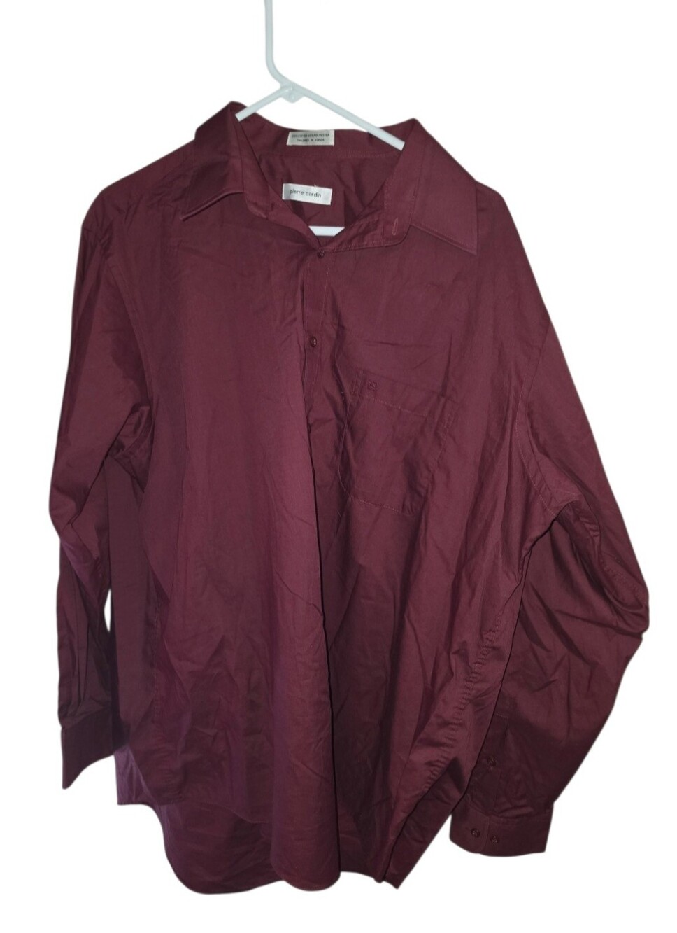 6/11/98. Mens Pierre Cardin Burgundy Dress Shirt